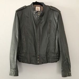 J. Park Collection grey Leather Jacket